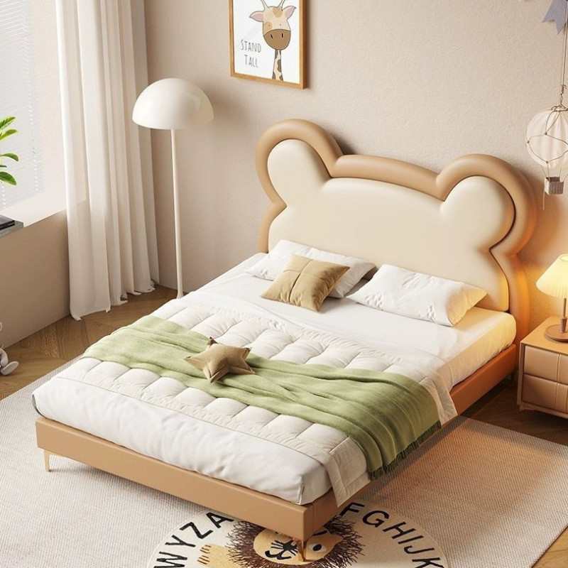 平安樹全屋傢俱 法式床 奶油風 白色床架 貓抓布床架 雙人床架 單人床架 落地床 床底 床架組 床組  實木床架 木板床