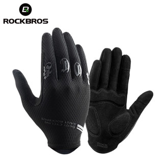 Rockbros 自行車手套全指螢幕觸控手套 MTB SBR 掌墊防震透氣騎行手套