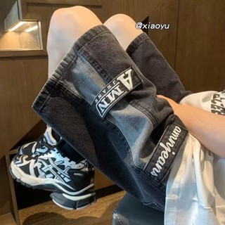 【HOT 本舖】男裝 S-3XL 高貨 美式復古 工裝牛仔短褲 男士 夏季薄款 直筒寬鬆 五分褲子 痞帥炸街褲
