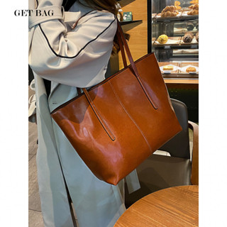【GET BAG】歐美時尚女包 2025百搭真皮托特包 洋氣質感牛皮女士斜揹包