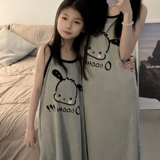 2024新款女童睡衣夏季莫代爾薄款吊帶洋裝睡裙兒童女孩夏家居服2024 New Girls' Pajamas Summe