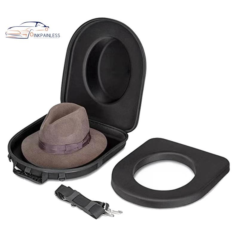 旅行帽盒、帽子旅行箱、帽子盒旅行、旅行帽收納盒、旅行帽收納盒、軟呢帽黑色帽子收納盒