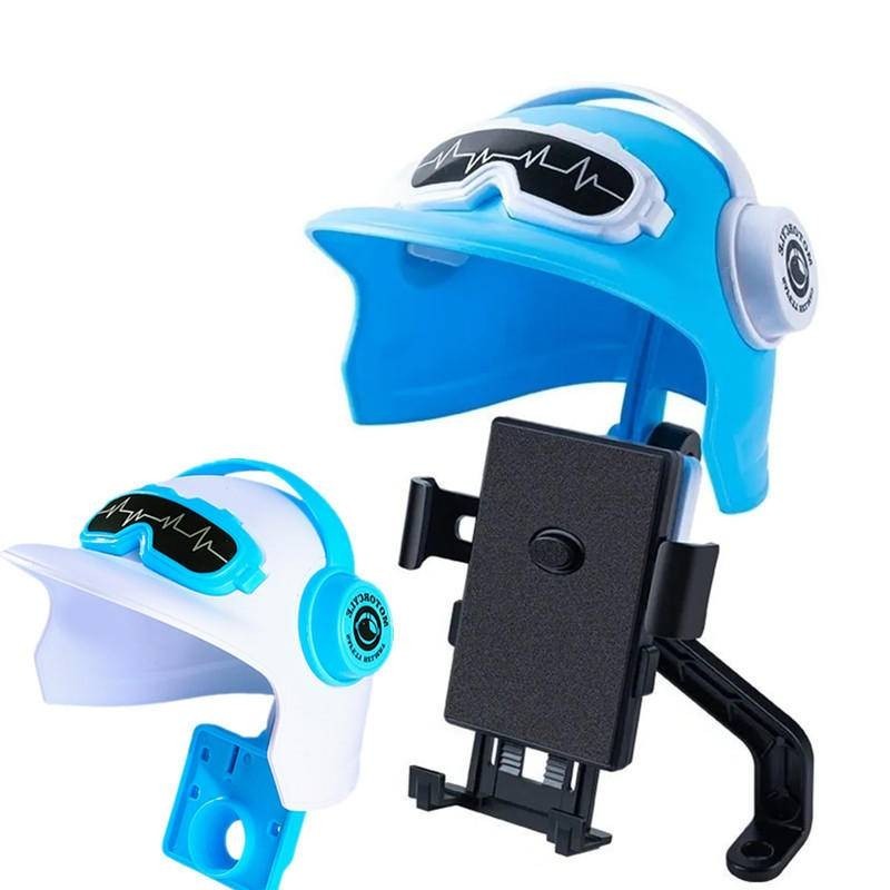小頭盔外賣騎手機車手機支架電動車自行車防水遮陽罩導航手機架