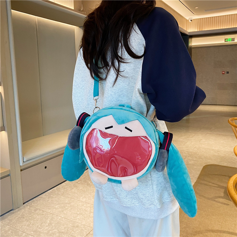 Blink Collection 日系爆款初音未來少女學生後背包包/ 大容量蘿莉塔甜美透明斜跨背包