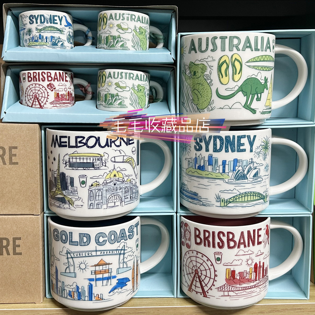 現貨出售—澳大利亞雪梨墨爾本布里斯班黃金海岸星巴克BTS城市馬克杯小對杯