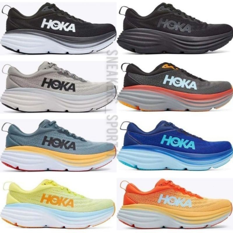 新款運動鞋 Hoka one 運動鞋 one one one Bondi 8 全黑跑鞋