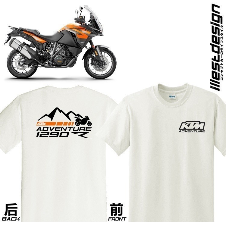 2024 時尚 23Moto T 恤:KTM ADV BK141 自行車設計白色 T 恤。 冒險 390 ADV790R
