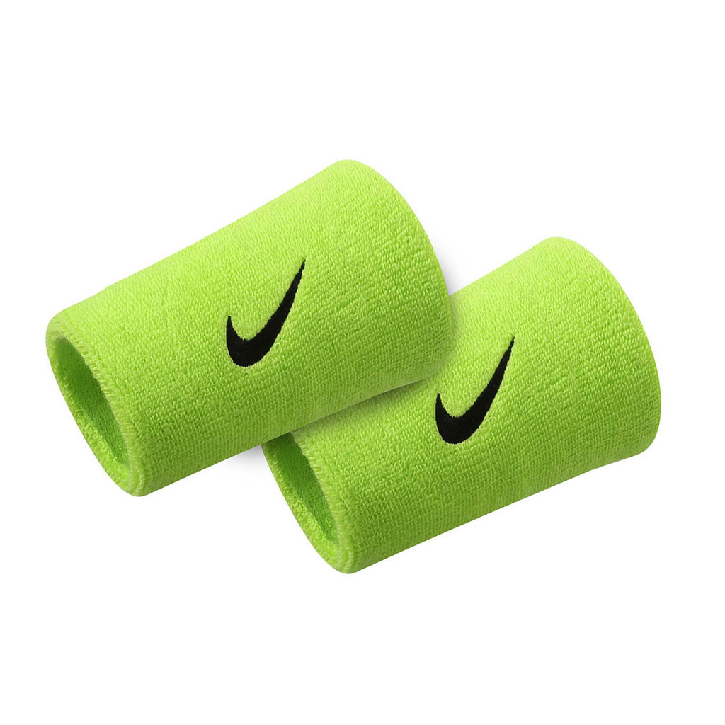 Nike 護腕 Swoosh 男女款 綠 加長腕帶 棉質 吸汗 運動 毛巾底 [ACS] NNN0571-0OS