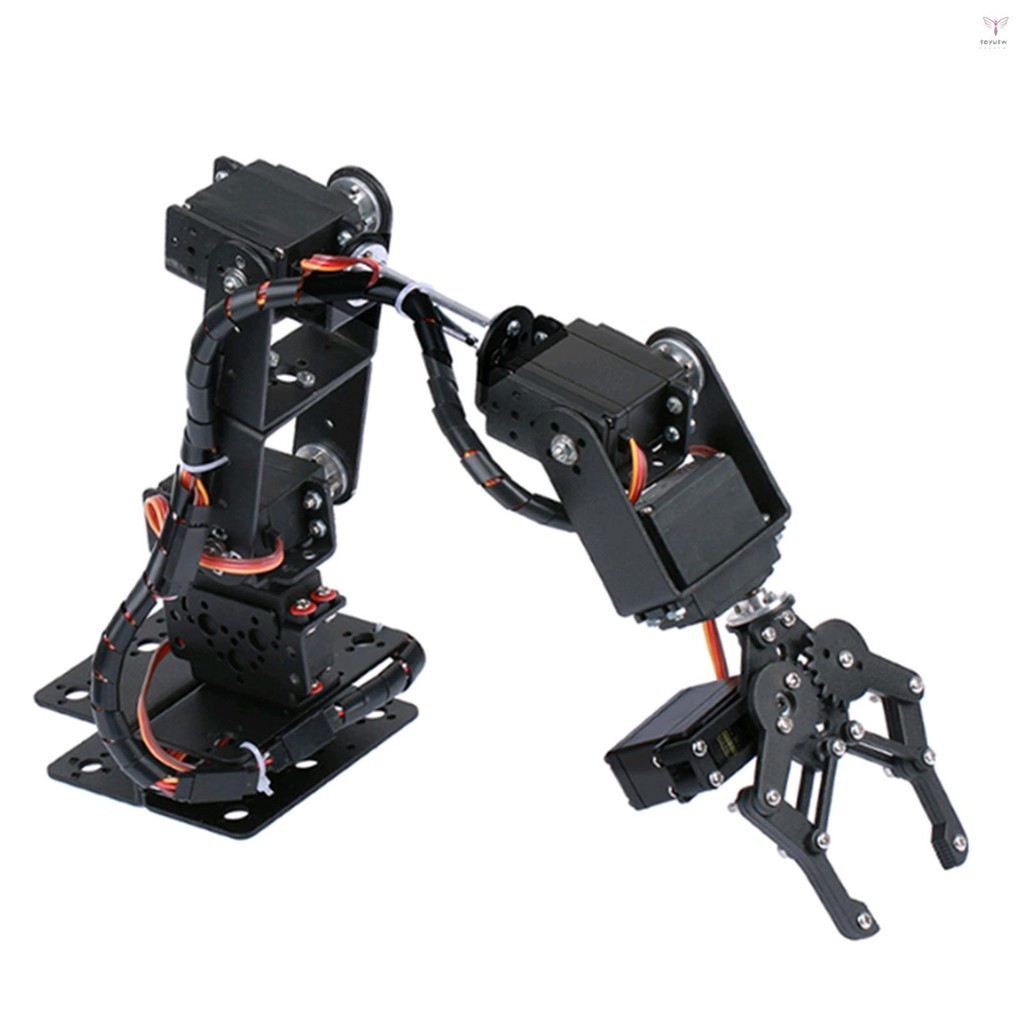 6dof 金屬爪機械臂帶伺服 DIY 套件機械臂機器人臂機器人夾爪套件帶 6 件伺服機械臂和抓手機器人臂套件