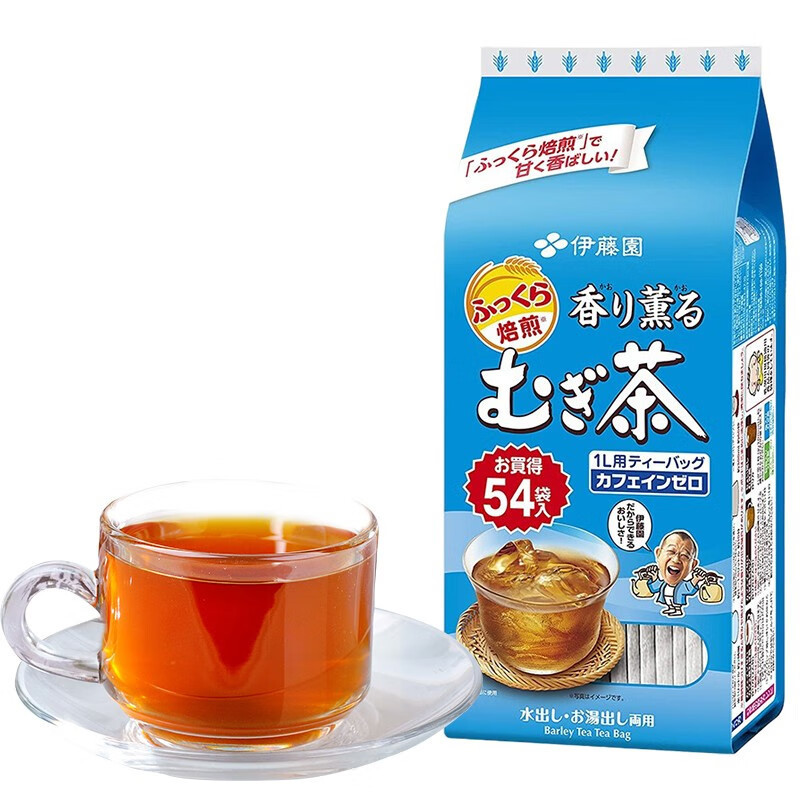 伊藤園（ITOEN）大麥茶茶包 日本原裝進口香薰烘焙 袋泡茶葉 405g（內含54小袋）