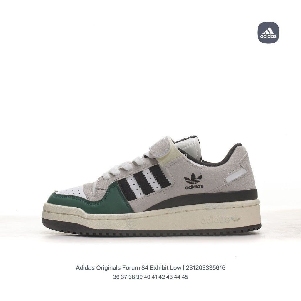 愛迪達 Adidas Originals 84 羅馬鞋復古低幫魔術貼繫帶休閒運動鞋適合綠色灰色