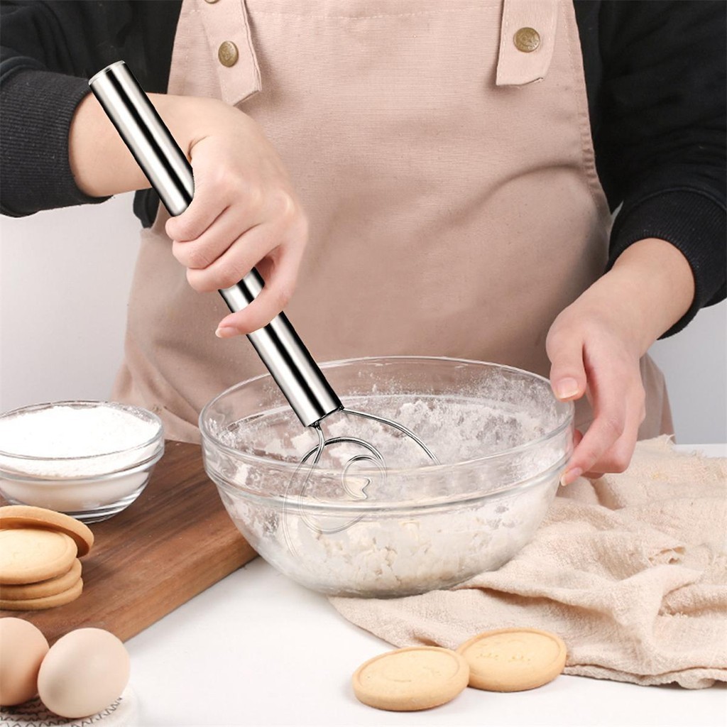 和麵器 攪拌杆廚房家用線圈和麵神器不粘304不鏽鋼攪拌器單雙線圈套裝麵粉打發