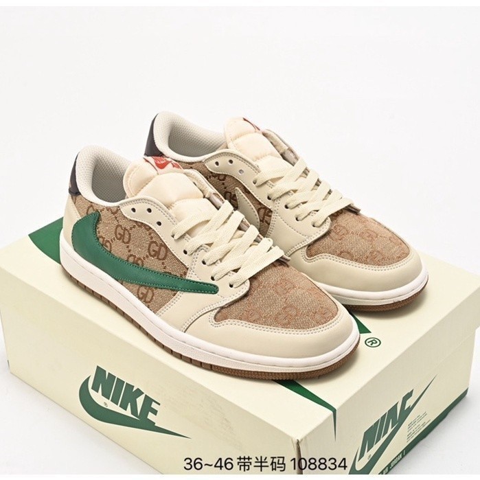 hot Travis Scott x Nike Air Jordan 1 Low “Gucci” 籃球鞋休閒運動鞋男