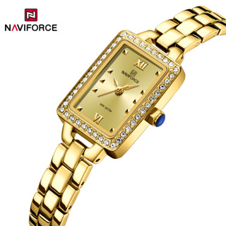Naviforce 防水女錶石英頂級奢侈品牌女士手錶優雅鋼手鍊原創女女孩時鐘