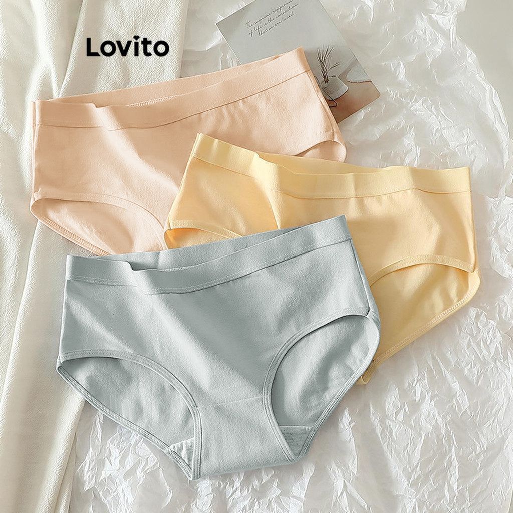 Lovito 女士休閒素色基本款內褲 LNL57158