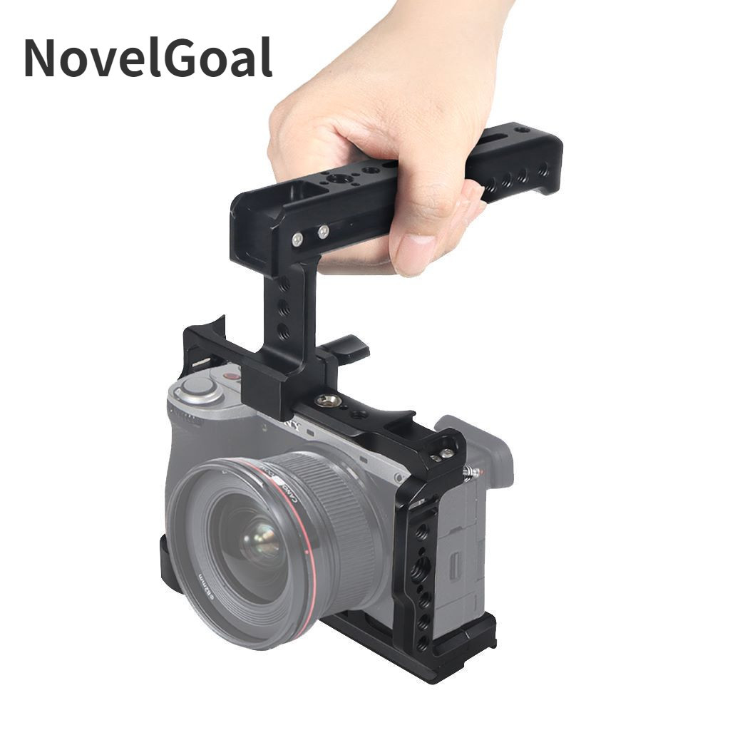 Novelgoal A6700 相機籠架穩定器適用於索尼 A6700 數碼單反相機視頻籠,帶冷靴安裝 1/4 3/8 螺