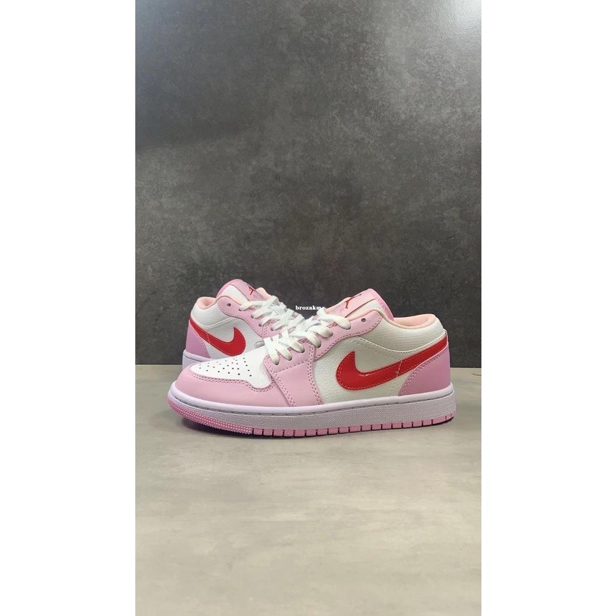 【現貨速發】Air Jordan 1 Low 白粉 紅勾 情人節 經典 滑板鞋DR0758-170