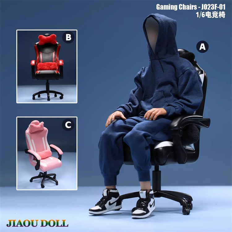 【高檔】現貨 1/6兵人電競椅可旋轉 辦公椅 遊戲椅老闆椅模型道具JO23F-01