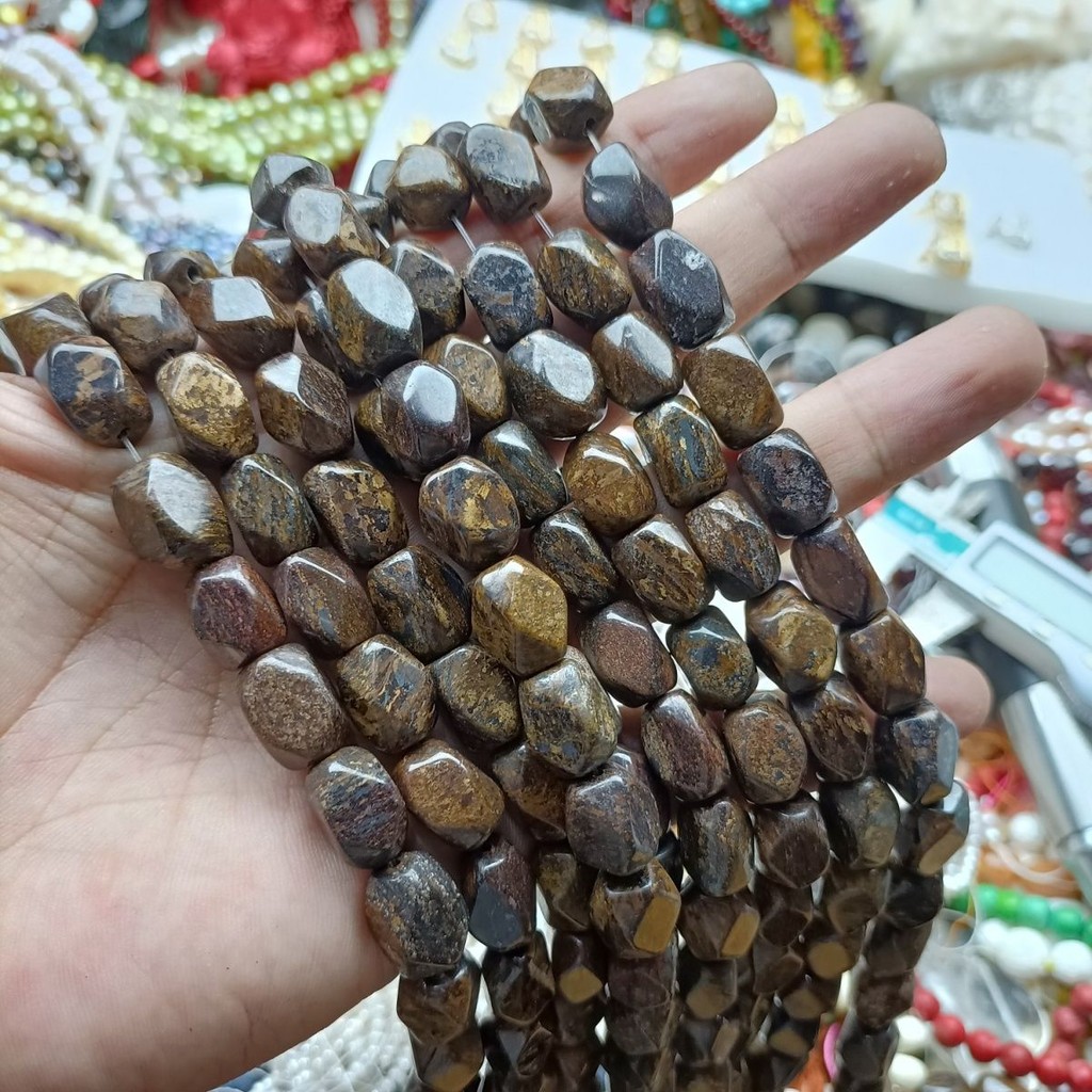 [新款來了]*一條9x14mm刻面月球天鐵隕石桶珠散珠帶磁265號