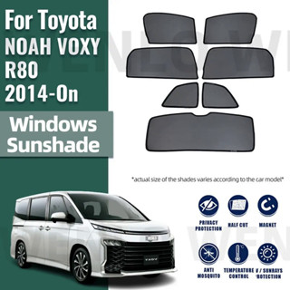 豐田 NOAH VOXY R80 2014-2023 款可定製汽車防紫外線遮陽板可折疊可拆卸設計厚網隱私和冷卻 *&**