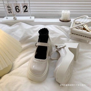 瑪莉珍鞋 瑪珍莉鞋 厚底福樂鞋 瑪莉珍 女涼鞋厚底 甜酷粗跟高跟小皮鞋2024春季新款厚底增高法式復古瑪麗珍坡跟單鞋