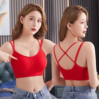 ✨內衣專家✨大碼交叉美背無鋼圈聚攏文胸女 運動內衣 瑜伽文胸 裹胸背心 透氣內衣 健身文胸 軟糯舒適 純色內衣 胸罩背心