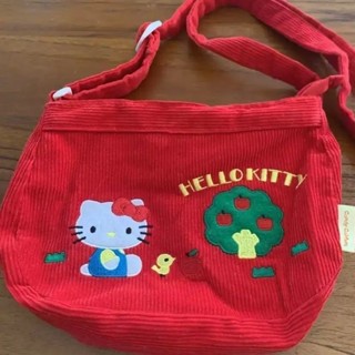 復古可愛Hello Kitty卡通燈芯絨斜挎斜揹包
