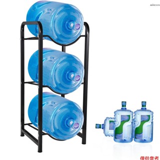 5加侖水壺支架水瓶儲物架 三層桶裝水收納架 臺式客廳辦公室純淨水桶支架陳列架礦泉水放置展示架 黑色