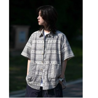 【HOT 本舖】男裝 M-2XL 日系流行 男女寬鬆型 五分袖襯衫 ins慵懶 新款文藝 休閒氣質 簡約上衣