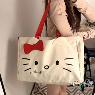 【現貨】可愛Kitty貓 少女校園衣服收納袋 輕便拉桿旅遊包 出差手提行李收納包