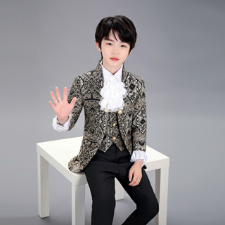 歐洲耶誕兒童宮廷王子舞臺表演服白馬王子話劇表演禮服萬聖節套裝