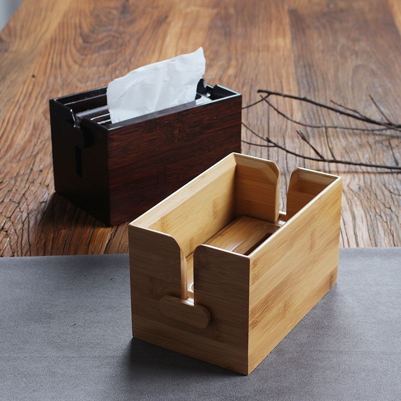 竹木 紙巾盒 方形 創意餐巾紙抽盒 原竹 傢用客廳環保抽紙盒子 抽紙盒 簡約