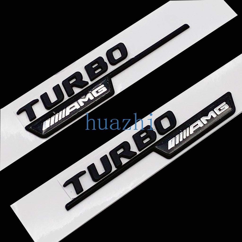 1 對正品 ABS 3D Turbo AMG 標誌徽章汽車貼紙汽車擋泥板改裝車身貼花適用於梅賽德斯奔馳汽車配件