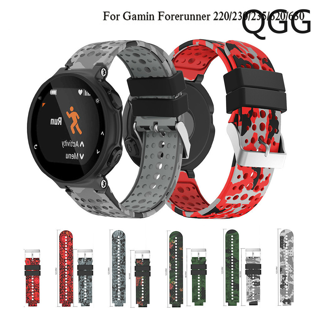 佳明Garmin Forerunner 220 230 235 630 印花硅膠錶帶 橡膠錶帶 戶外運動 迷彩腕帶