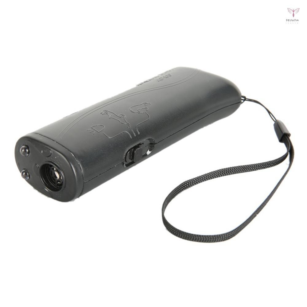 3 合 1 防吠止吠裝置便攜式手持式超聲波寵物狗驅趕器控制訓練設備訓練器帶 LED 黑色