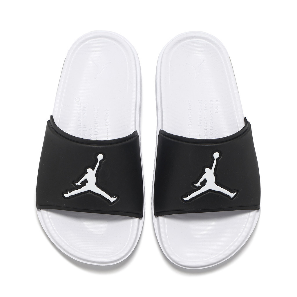 Nike 拖鞋 Jordan Jumpman Slide GS 大童 女鞋 黑白 飛人 [ACS] FQ1597-010