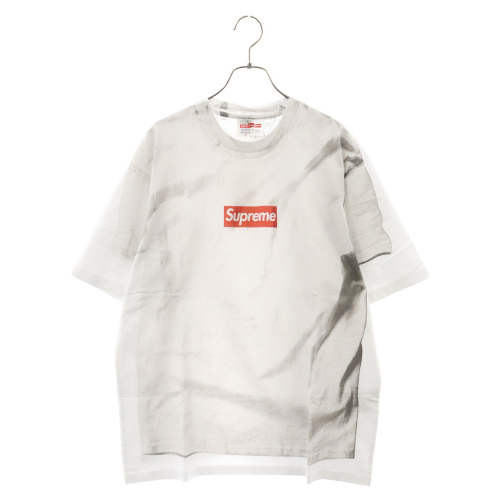 Supreme針織上衣 T恤 襯衫二十四 圓領 合作 框 白色 徽標打印 短袖 日本直送 二手
