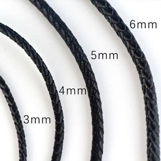 Hc-- 【 5m價】頭層牛皮 圓皮繩皮牛皮編織繩3mm4m5mm手鏈項鏈 DIY飾品配件