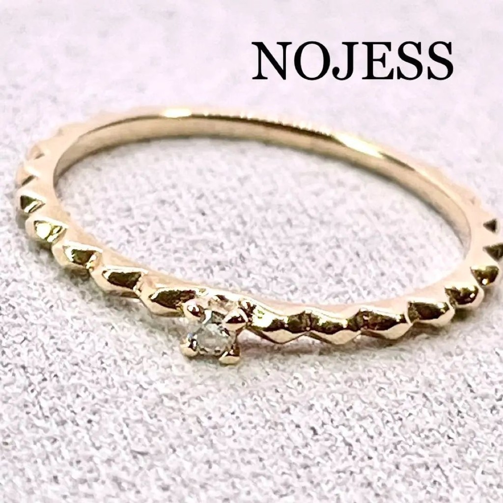 NOJESS 戒指 鑽石 金色 粉紅色 10k pg 1號 一顆 日本直送 二手