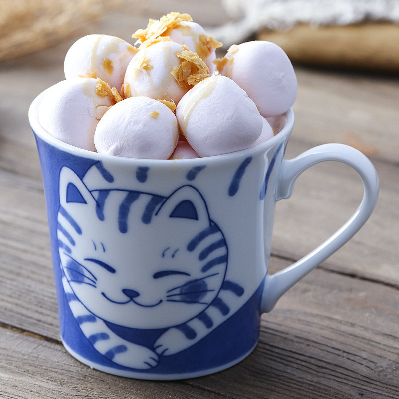 【夏季新品优惠】  日式美濃燒馬克杯   可愛貓咪  陶瓷杯子  日式早餐  水杯 茶杯 咖啡杯