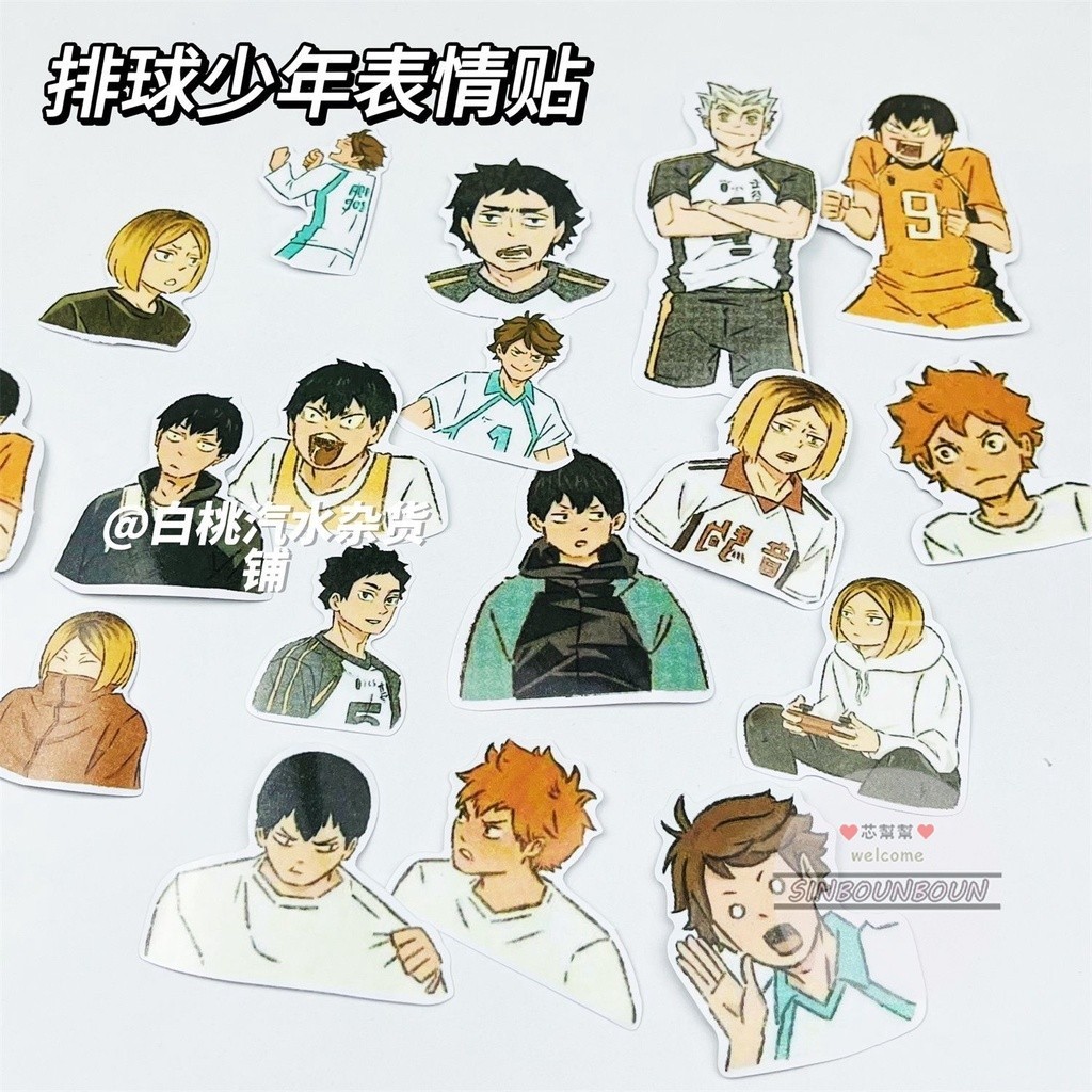 排球少年 q版小表情貼紙 貼畫 創意可愛治愈日向翔陽貼畫 手機手賬 日向翔陽 影山飛雄 孤爪研磨及川徹木兔光太郎赤葦京治