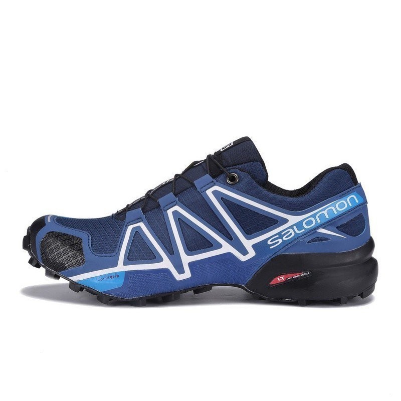 原裝 Salomon Speed Cross 4 男士專業 Salomon 戶外徒步鞋黑色/藍色 40-46 碼 QQN