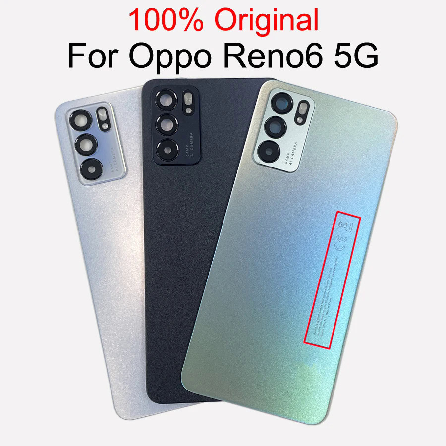 Oppo Reno 6 5G Reno6 電池蓋後門外殼後蓋帶徽標更換維修零件
