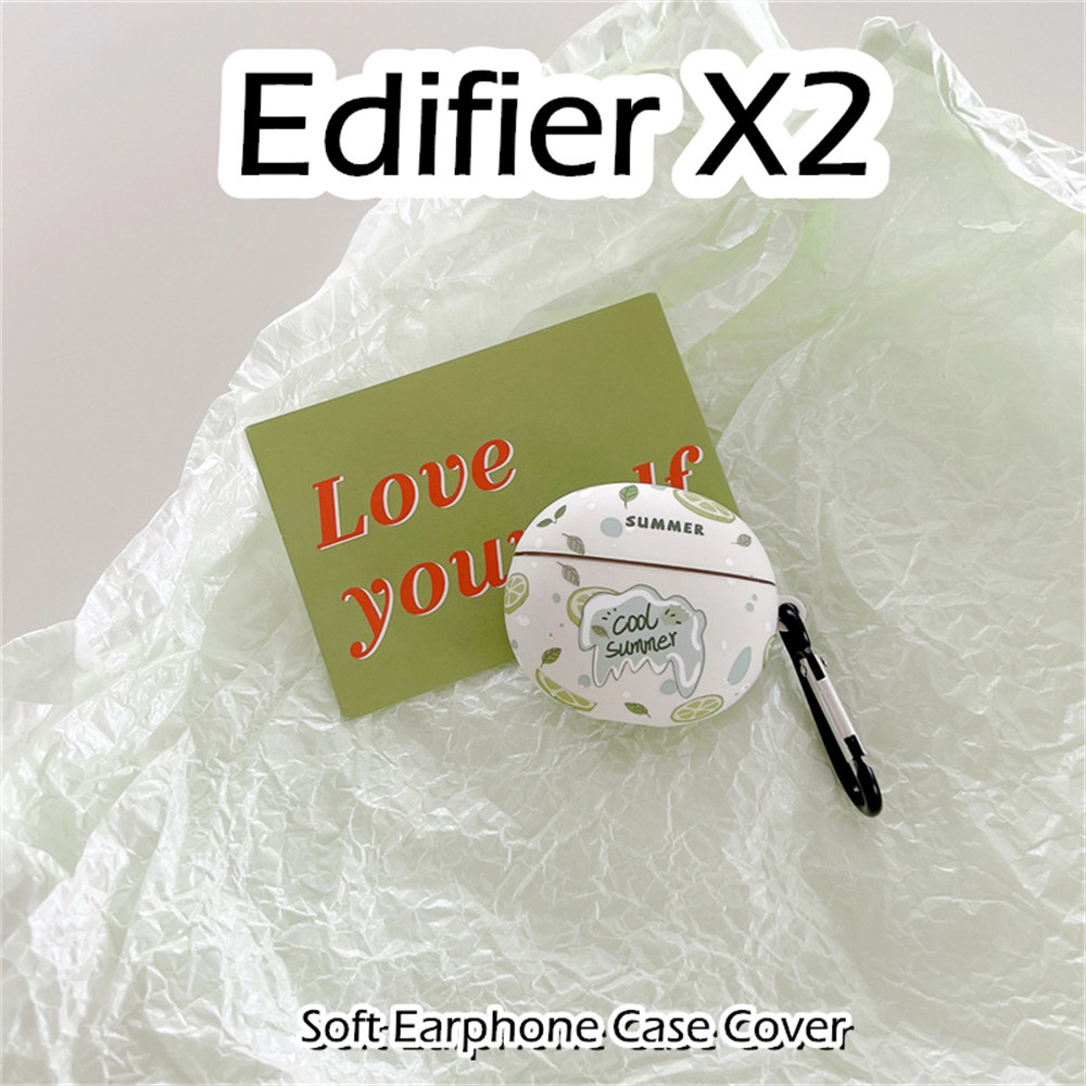 EDIFIER 【高品質】適用於漫步者 X2 保護套甜美可愛卡通 TPU 軟矽膠耳機保護套保護套