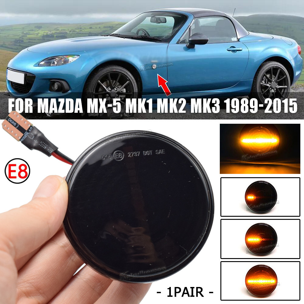 MAZDA 【嚴格選擇】2 件 Led 動態箭頭方向燈指示燈側標記轉向信號燈適用於馬自達 MX5 MX-5 Mk1 Mk