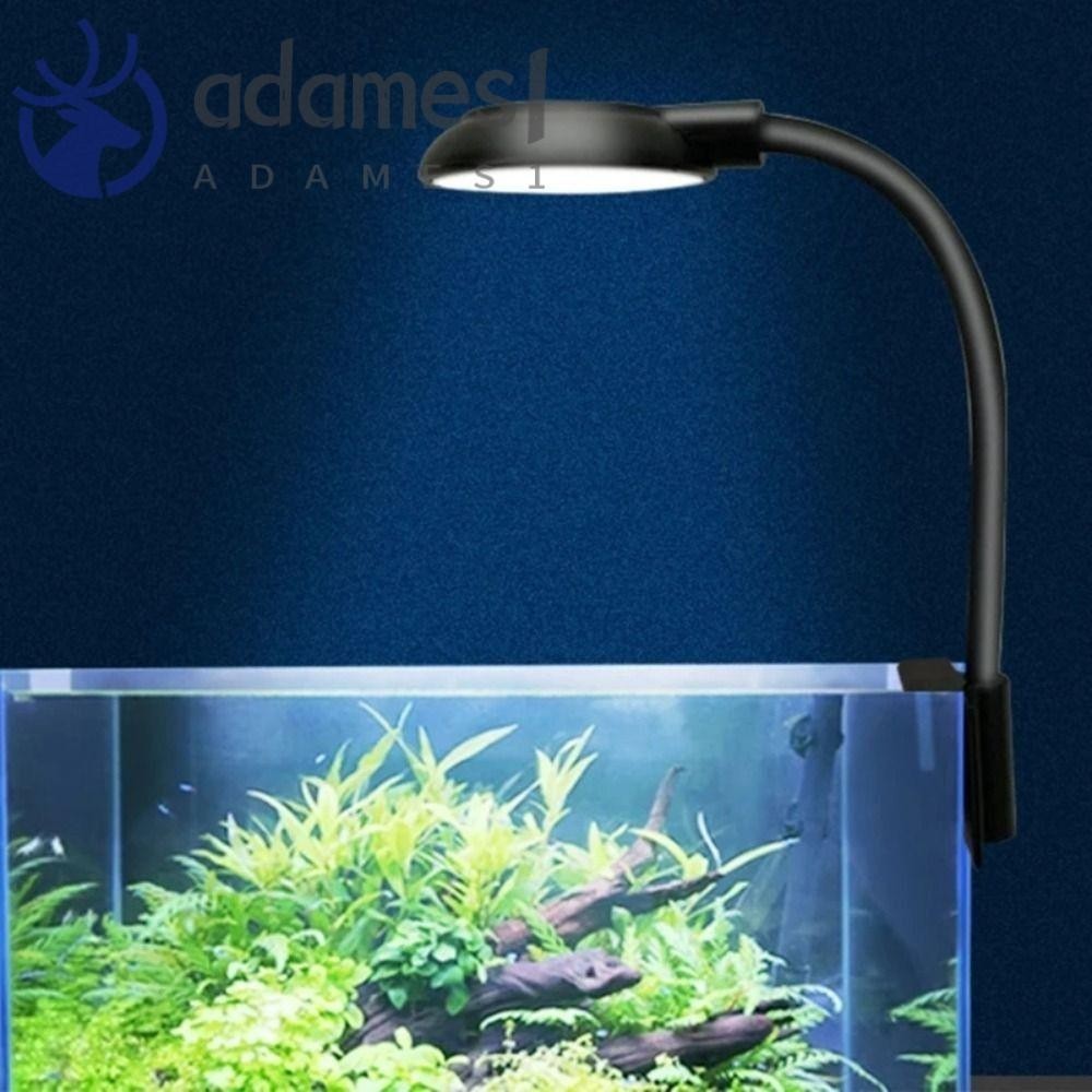 ADAMES卡箍水族燈,卡箍白色和藍色的燈光魚缸夾式燈,高品質5瓦USB插頭水族館用品魚缸