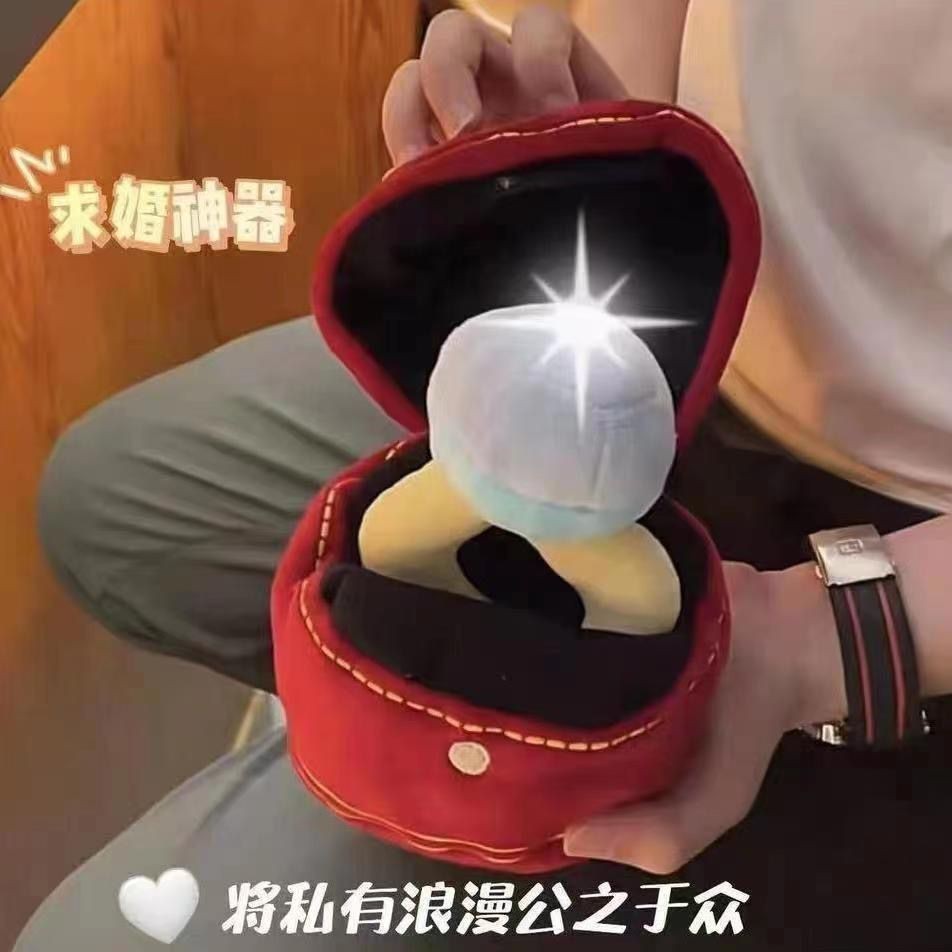 台灣出貨 【情人節送女友】超大鑽石求婚 戒指 戒指套裝 毛絨玩具巨大號創意
