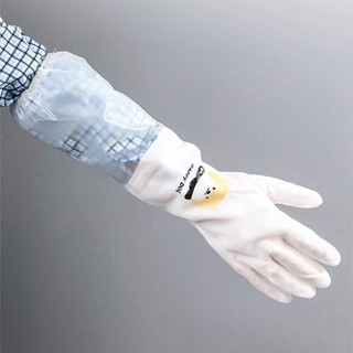 洗碗手套 家務廚房專用洗衣服家用 乳膠防水刷毛加厚 耐用防滑橡膠女手套