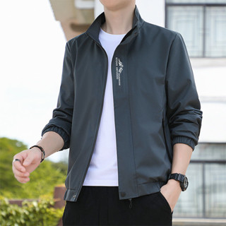 【春上新】M-5XL大碼外套 男裝外套 防風外套 薄款立領夾克 外套男韓版帥氣風衣男士短款休閒上衣外穿褂子