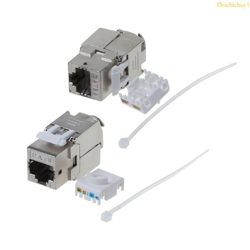 Dou RJ45 模塊 Cat6 Cat6A Keystone Jack 屏蔽 FTP 鋅合金適配器免工具